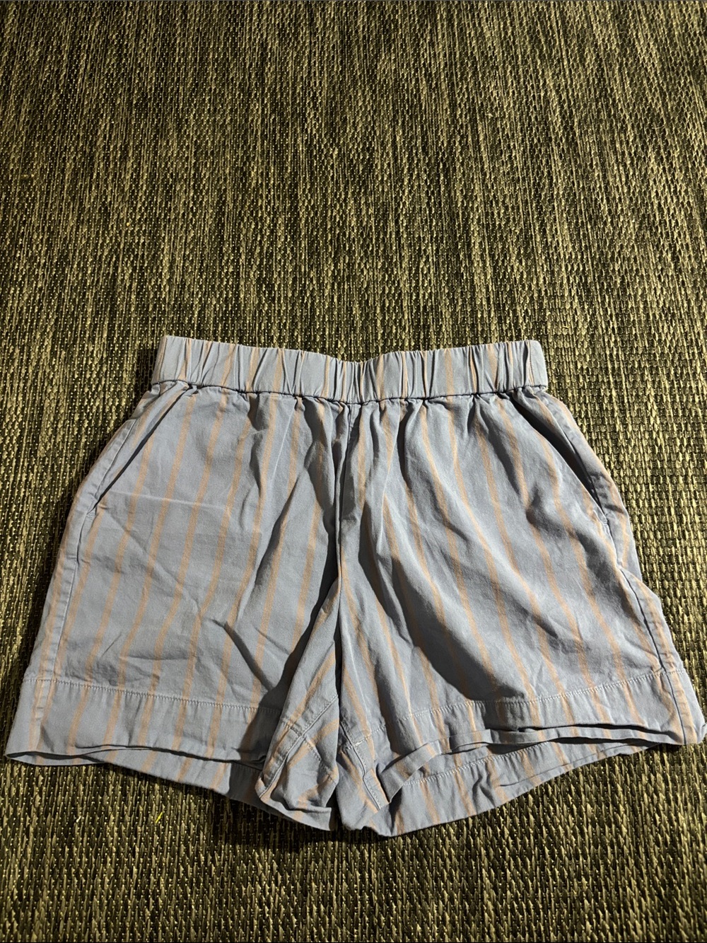 Everlane The Easy Short Velvet Morning Mocha Stripe 5” Size Large